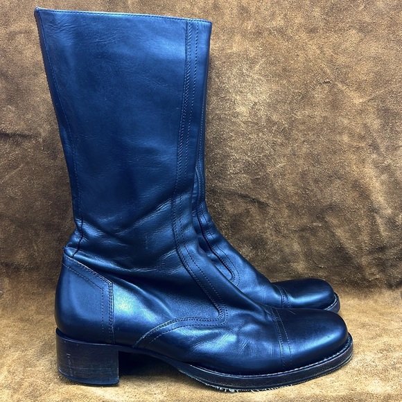 Buttero Black Leather Inner Zip Boots - Picture 2 of 12